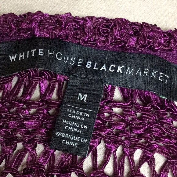 WHBM SHORT-SLEEVE OPEN-STITCH PULLOVER SWEATER - Picture 6 of 8